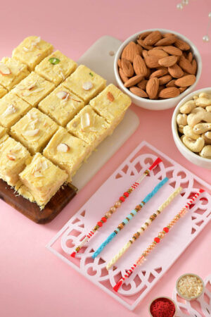 Beaded_Rakhis_with_Sweets_Dryfruits